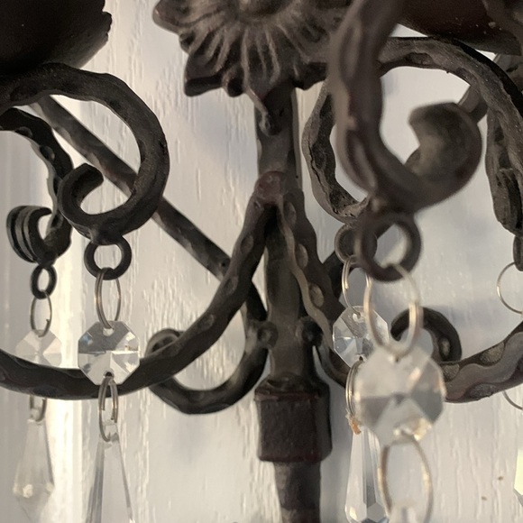 Cast iron wall sconces‎ brown traditional vintage moody with crystal - Picture 8 of 11